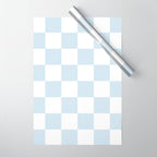 pale blue and white checkered nursery style design for boys Wrapping Paper Gallery Image 1