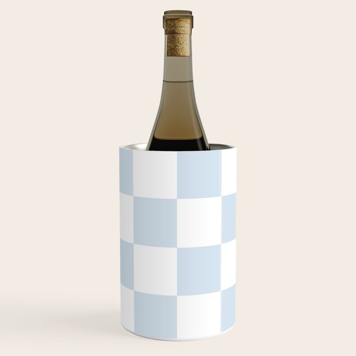 pale blue and white checkered nursery style design for boys Wine Chiller Gallery Image 1