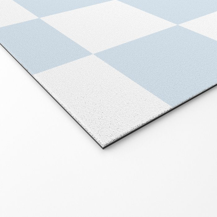 pale blue and white checkered nursery style design for boys Welcome Mat Gallery Image 2