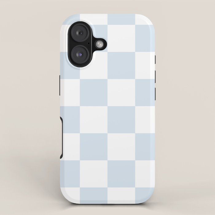 pale blue and white checkered nursery style design for boys iPhone Case Gallery Image 1