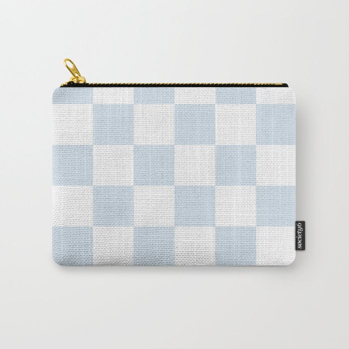 pale blue and white checkered nursery style design for boys Carry All Pouch Gallery Image 1
