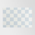 pale blue and white checkered nursery style design for boys Rug Gallery Image 2