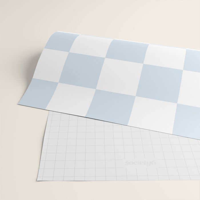 pale blue and white checkered nursery style design for boys Wrapping Paper Gallery Image 2