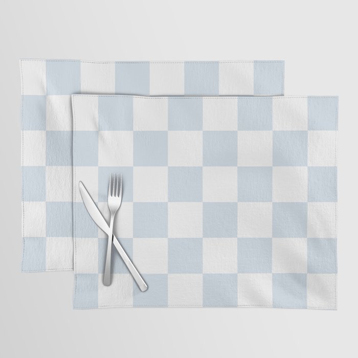 pale blue and white checkered nursery style design for boys Placemat Gallery Image 1