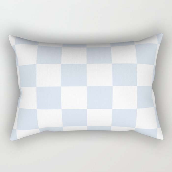 pale blue and white checkered nursery style design for boys Rectangular Pillow Gallery Image 2