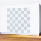 pale blue and white checkered nursery style design for boys Wall Mural Gallery Image 2