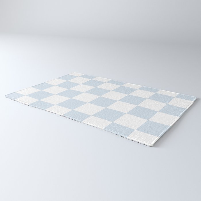 pale blue and white checkered nursery style design for boys Rug Gallery Image 3
