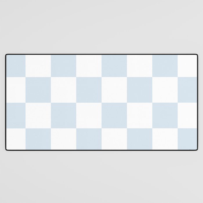 pale blue and white checkered nursery style design for boys Desk Mat Gallery Image 3