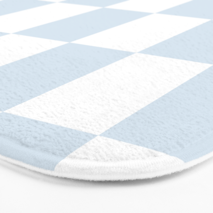 pale blue and white checkered nursery style design for boys Bath Mat Gallery Image 3