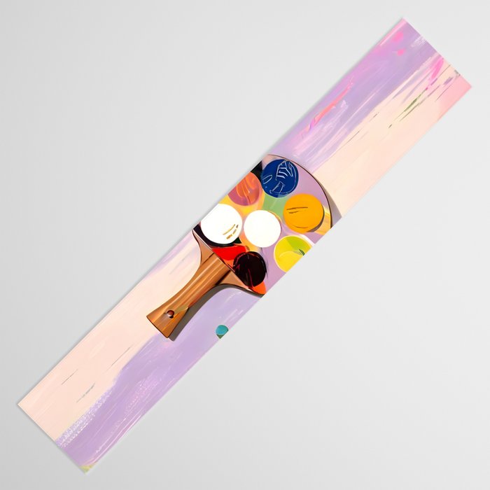 The Juggle Is Real. Ping-Pong Table Tennis Hustle, Sports Active Painting, Eclectic Bohemian Contemporary Motivation, Boss Mindset Work For Yourself Independence Illustration Table Runner Gallery Image 3