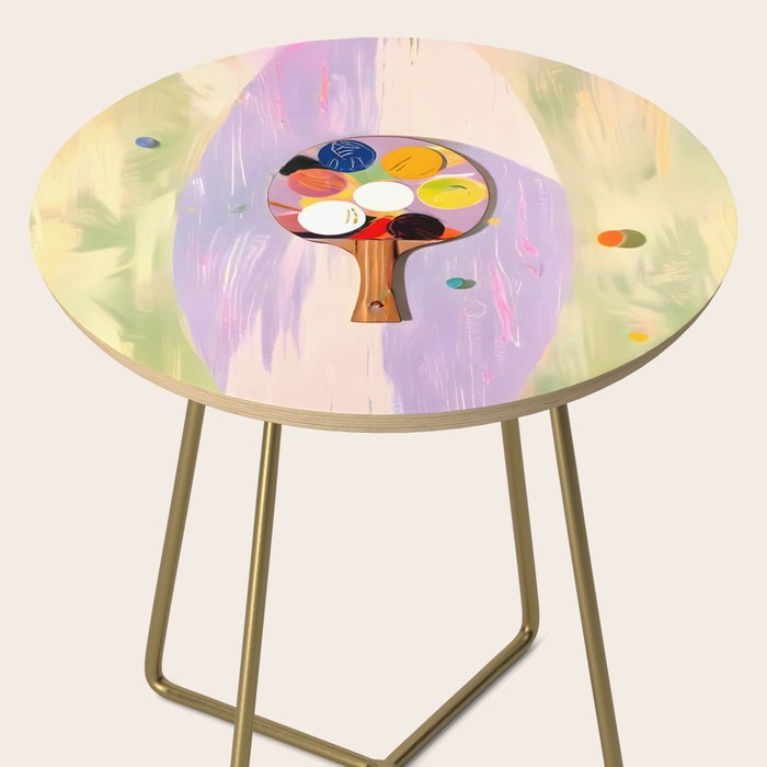 The Juggle Is Real. Ping-Pong Table Tennis Hustle, Sports Active Painting, Eclectic Bohemian Contemporary Motivation, Boss Mindset Work For Yourself Independence Illustration Side Table Gallery Image 2