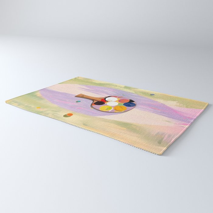 The Juggle Is Real. Ping-Pong Table Tennis Hustle, Sports Active Painting, Eclectic Bohemian Contemporary Motivation, Boss Mindset Work For Yourself Independence Illustration Rug Gallery Image 3