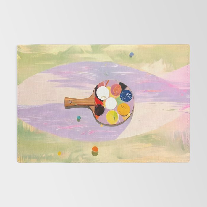 The Juggle Is Real. Ping-Pong Table Tennis Hustle, Sports Active Painting, Eclectic Bohemian Contemporary Motivation, Boss Mindset Work For Yourself Independence Illustration Rug Gallery Image 2