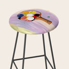 The Juggle Is Real. Ping-Pong Table Tennis Hustle, Sports Active Painting, Eclectic Bohemian Contemporary Motivation, Boss Mindset Work For Yourself Independence Illustration Stool Gallery Image 2