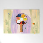 The Juggle Is Real. Ping-Pong Table Tennis Hustle, Sports Active Painting, Eclectic Bohemian Contemporary Motivation, Boss Mindset Work For Yourself Independence Illustration Welcome Mat Gallery Image 1