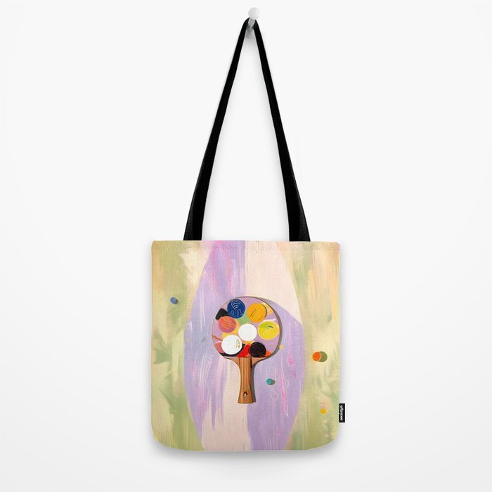 The Juggle Is Real. Ping-Pong Table Tennis Hustle, Sports Active Painting, Eclectic Bohemian Contemporary Motivation, Boss Mindset Work For Yourself Independence Illustration Tote Bag Gallery Image 2