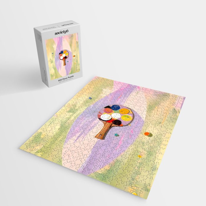 The Juggle Is Real. Ping-Pong Table Tennis Hustle, Sports Active Painting, Eclectic Bohemian Contemporary Motivation, Boss Mindset Work For Yourself Independence Illustration Jigsaw Puzzle Gallery Image 2