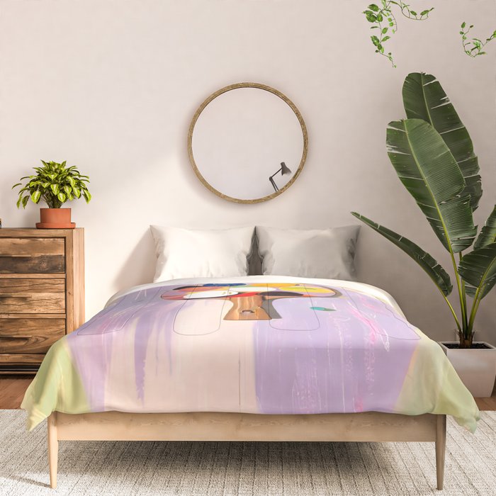 The Juggle Is Real. Ping-Pong Table Tennis Hustle, Sports Active Painting, Eclectic Bohemian Contemporary Motivation, Boss Mindset Work For Yourself Independence Illustration Comforter Gallery Image 3