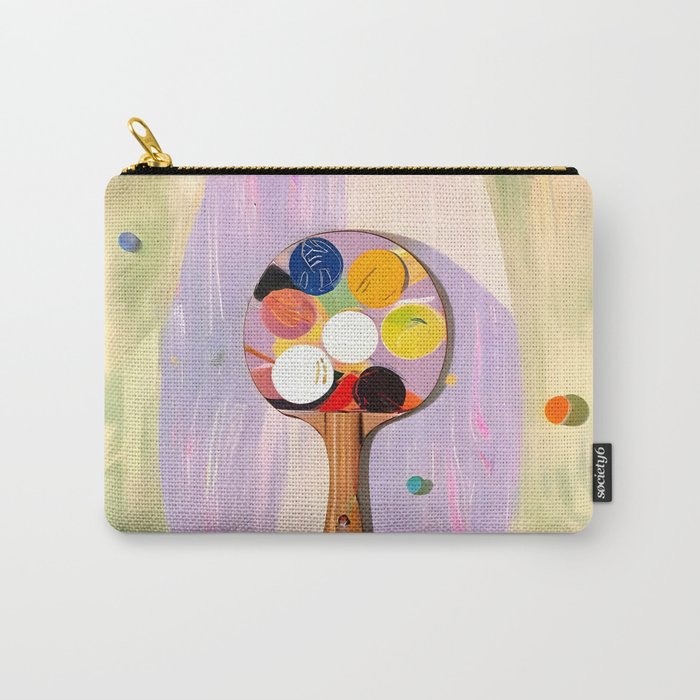 The Juggle Is Real. Ping-Pong Table Tennis Hustle, Sports Active Painting, Eclectic Bohemian Contemporary Motivation, Boss Mindset Work For Yourself Independence Illustration Carry All Pouch Gallery Image 1