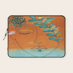 Monoline Woman Gilded Flowers Laptop Sleeve Gallery Image 1
