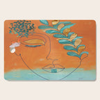 Monoline Woman Gilded Flowers Cutting Board Gallery Image 1