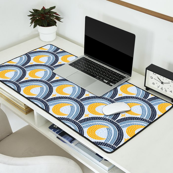 Mediterranean Moonlight Mosaic Desk Mat Gallery Image 2