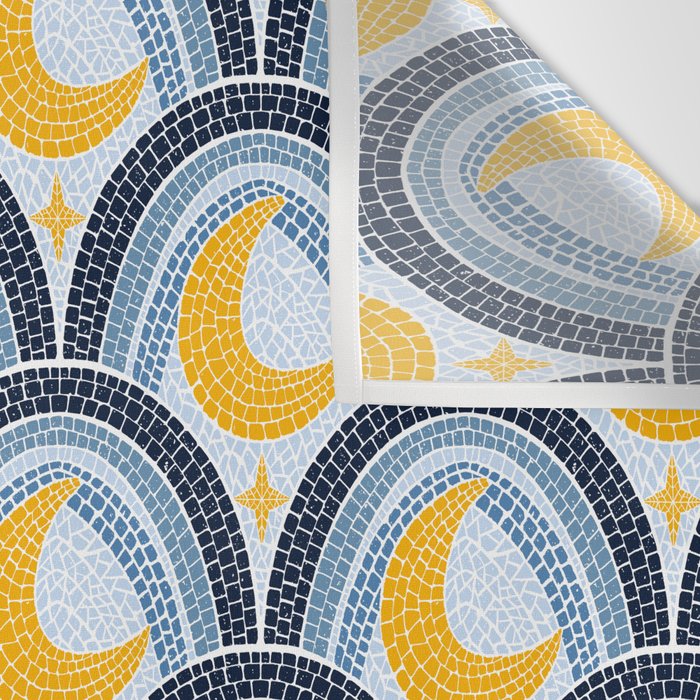 Mediterranean Moonlight Mosaic Wall Tapestry Gallery Image 3