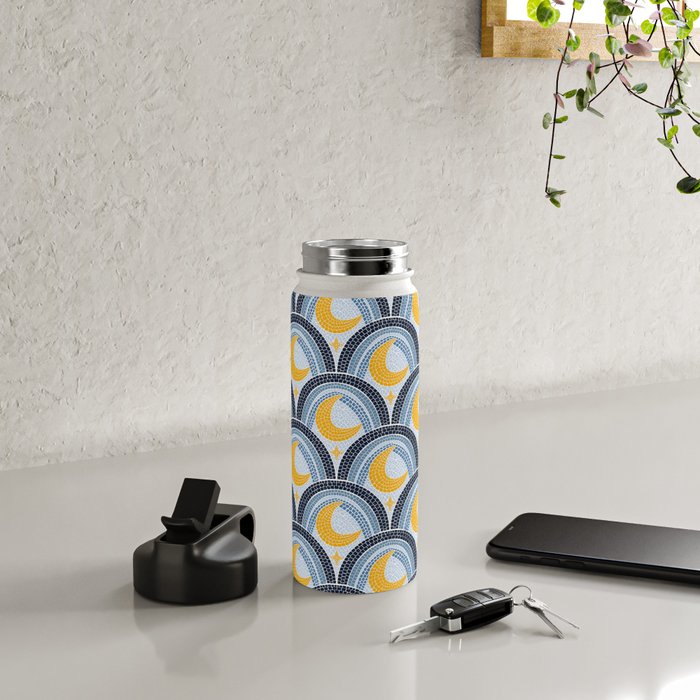 Mediterranean Moonlight Mosaic Water Bottle Gallery Image 4