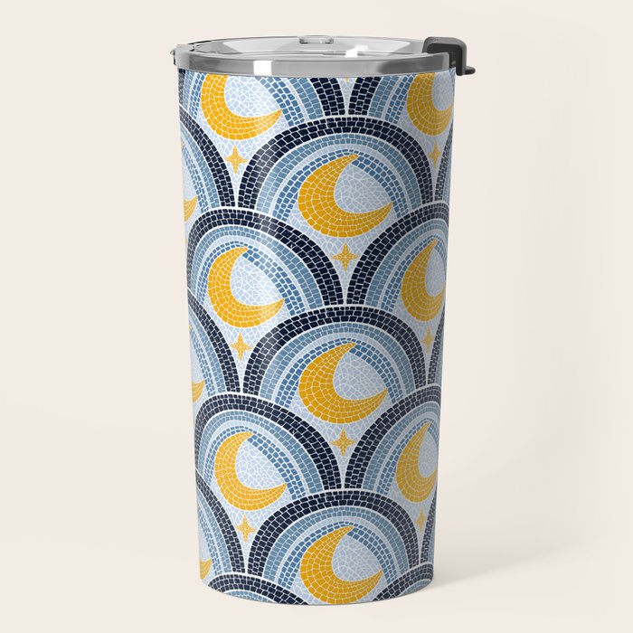 Mediterranean Moonlight Mosaic Travel Mug Gallery Image 2
