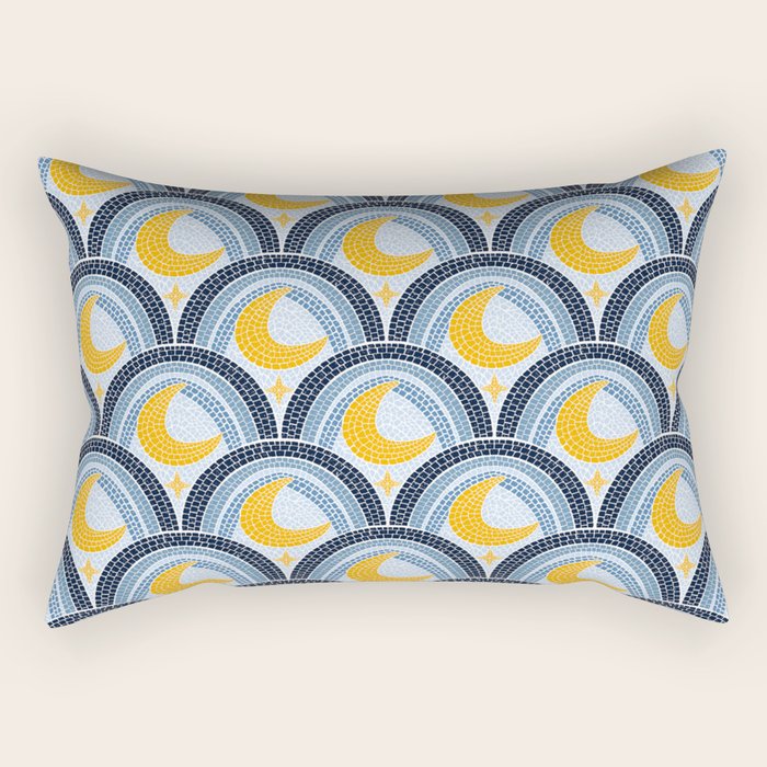 Mediterranean Moonlight Mosaic Rectangular Pillow Gallery Image 2