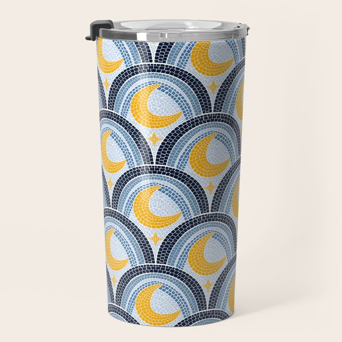 Mediterranean Moonlight Mosaic Travel Mug Gallery Image 3