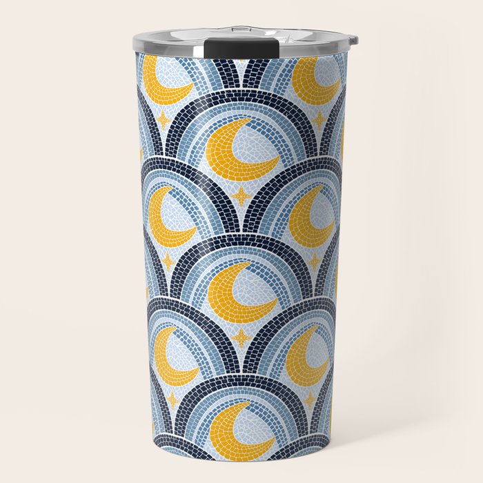 Mediterranean Moonlight Mosaic Travel Mug Gallery Image 1