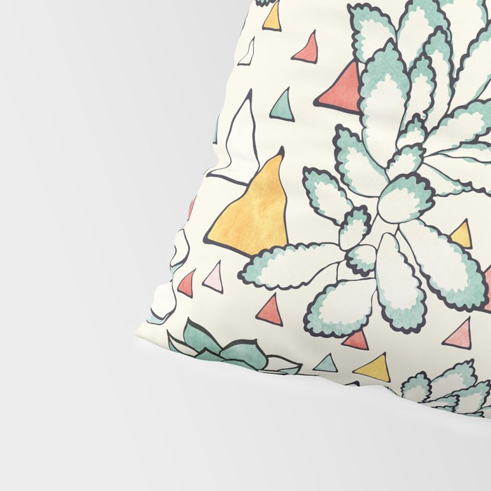 Succulent and triangles seamless pattern Pillow Sham Gallery Image 4