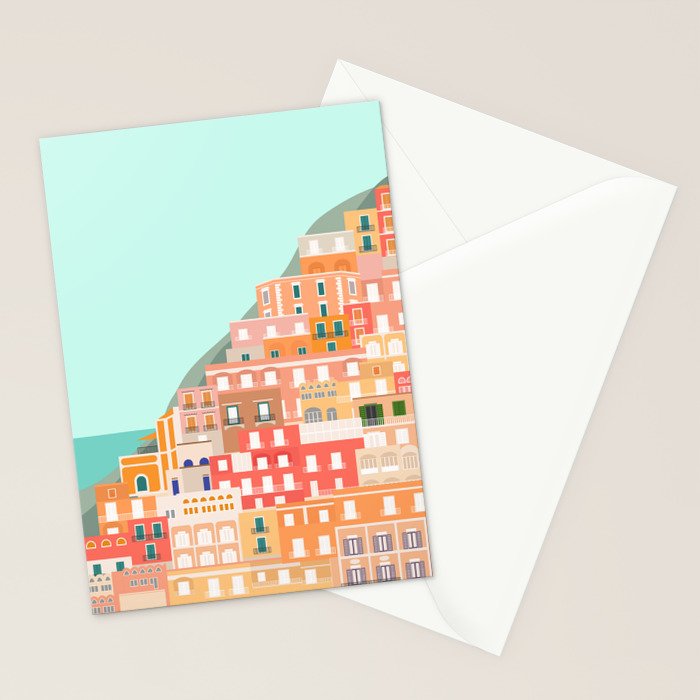 View over the Amalfi Coast, Positano, Italy Stationery Card Gallery Image 2