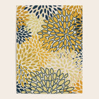 Floral Prints, Abstract Art, Navy Blue and Mustard Yellow, Poster Gallery Image 4