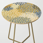 Floral Prints, Abstract Art, Navy Blue and Mustard Yellow, Side Table Gallery Image 2