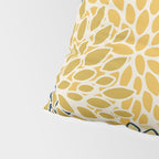 Floral Prints, Abstract Art, Navy Blue and Mustard Yellow, Pillow Sham Gallery Image 4