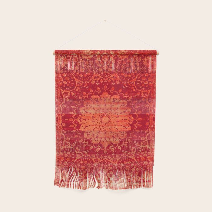 Orange Boho Oriental Traditional Antique Moroccan Style Wall Hanging Gallery Image 1