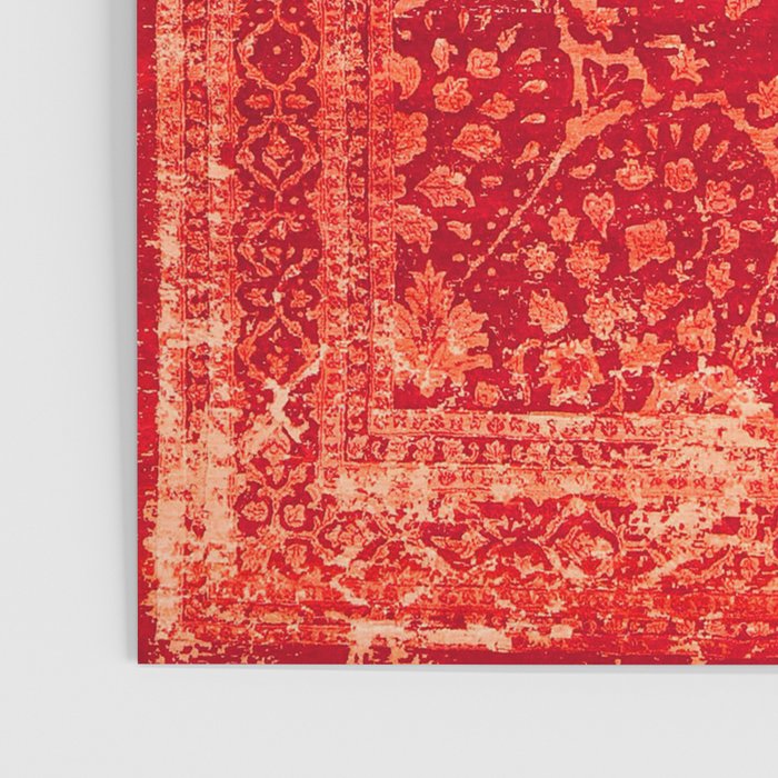 Orange Boho Oriental Traditional Antique Moroccan Style Poster Gallery Image 3