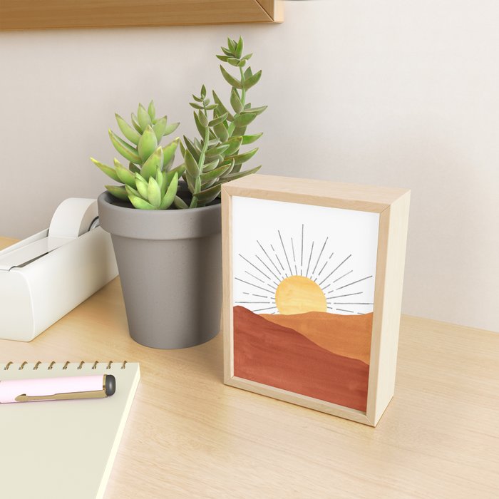 Terracotta desert sun Mini Art Print Gallery Image 2