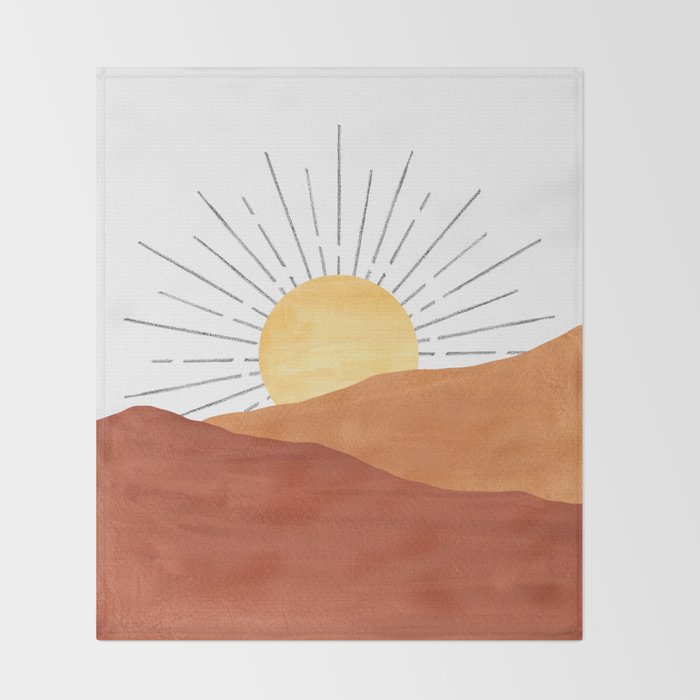 Terracotta desert sun Throw Blanket Gallery Image 2