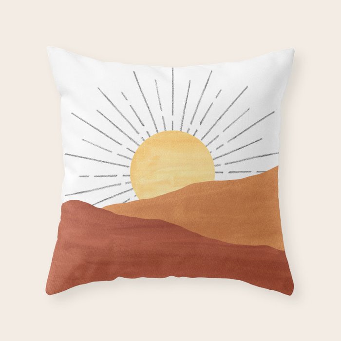 Terracotta desert sun Throw Pillow Gallery Image 6