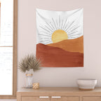 Terracotta desert sun Wall Tapestry Gallery Image 2