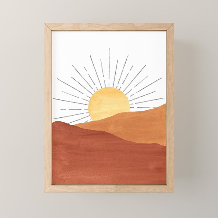 Terracotta desert sun Mini Art Print Gallery Image 1