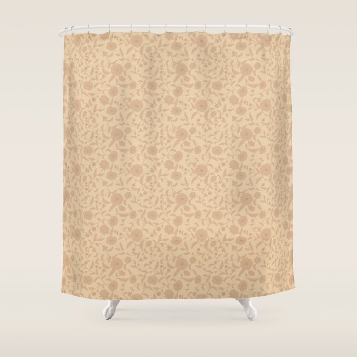 Vintage Floral Vines - Apricot Shower Curtain Gallery Image 1