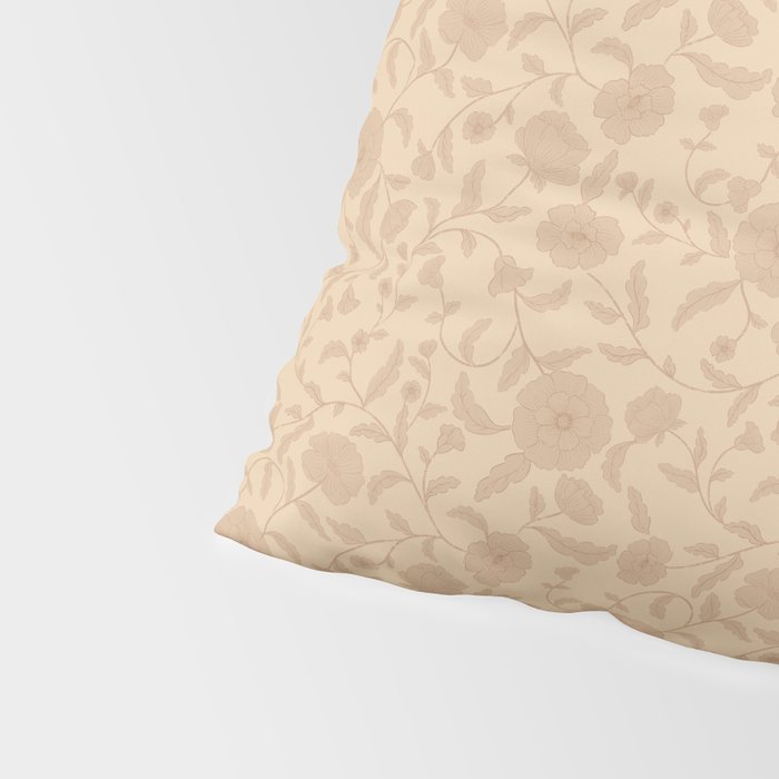 Vintage Floral Vines - Apricot Pillow Sham Gallery Image 4