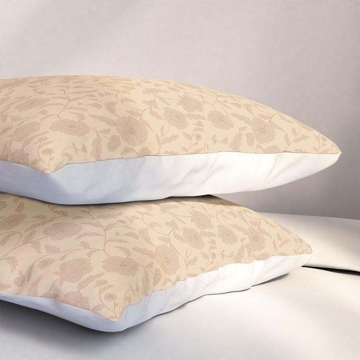Vintage Floral Vines - Apricot Pillow Sham Gallery Image 3