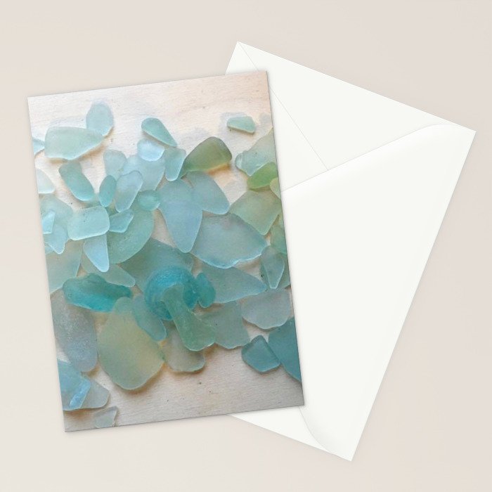 Ocean Hue Sea Glass Stationery Card Gallery Image 2