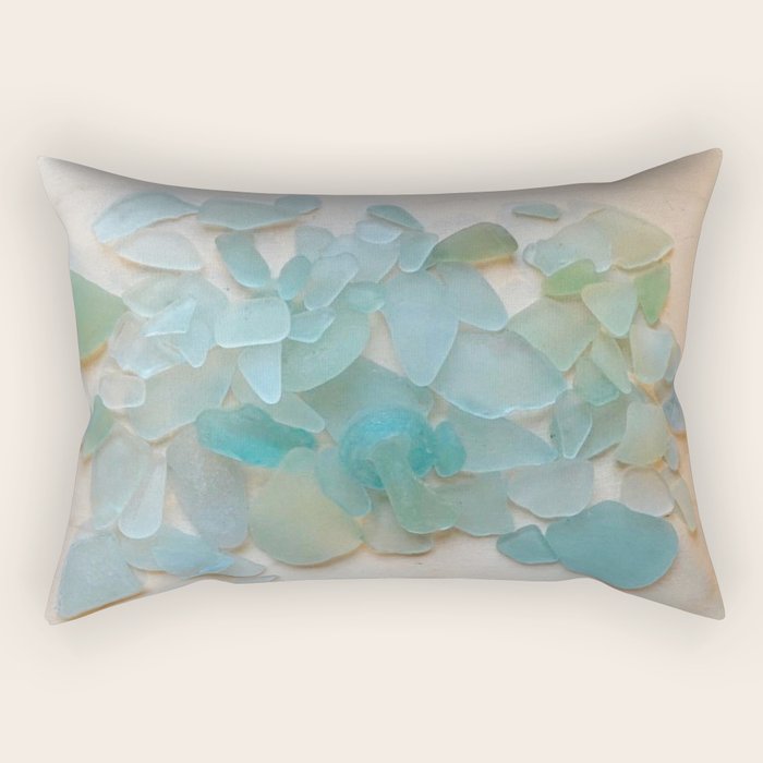 Ocean Hue Sea Glass Rectangular Pillow Gallery Image 2