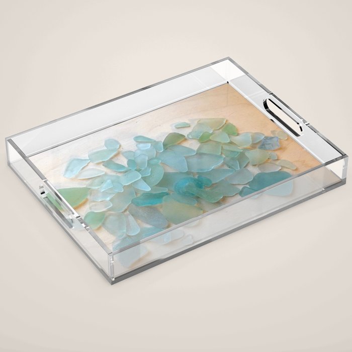 Ocean Hue Sea Glass Acrylic Tray Gallery Image 1